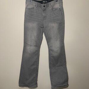 WHBM Women's Slim Boot Faded Gray Muted Black Stretch Denim Jeans - Size 14